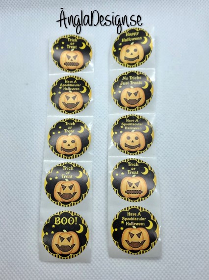 Klistermärken runda 25mm halloween, 10-pack
