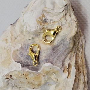 Karbinlås 10mm i guldfärg, 10-pack