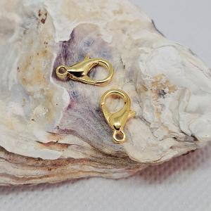 Karbinlås 12x7mm i guldfärg, 10-pack