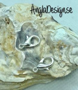 Karbinlås 12x7mm, ljust silver, 10-pack