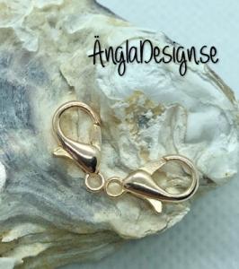 Karbinlås 12x7mm i roséfärg, 10-pack