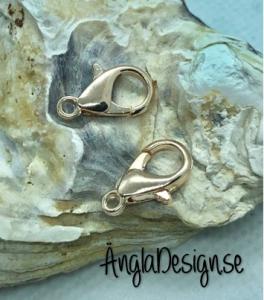 Karbinlås 14x9mm i roséfärg, 10-pack