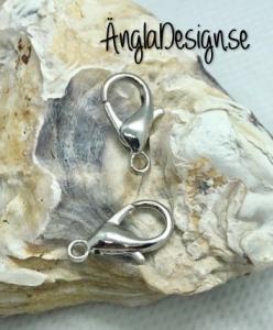 Karbinlås 15x9mm, antiksilver, 10-pack