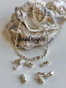 Lås kulkedja 2mm, ljustsilver, 10-pack