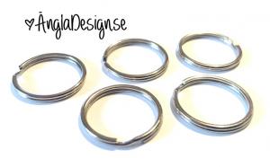 Nyckelring antiksilver, 20mm, liten smal, 5-pack