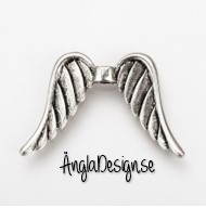 Mellandel stor Änglavinge i antiksilver 35mm 1-pack