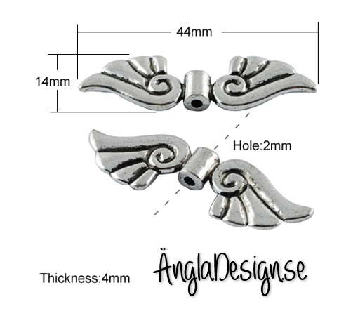 Mellandel Änglavinge antiksilver 35mm 1st