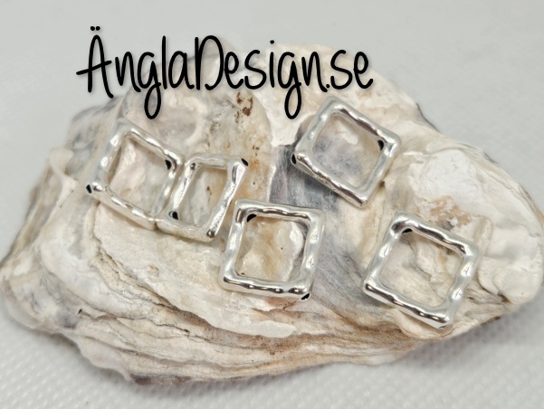 Mellandel fyrkant ihåligt, ljusare antiksilver, 5-pack