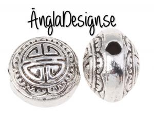 Mellandel antiksilver rund/tjock keltisk stil, 10-pack