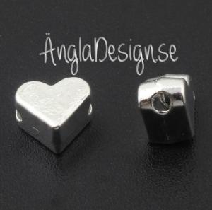 Mellandel litet hjärta ljust silver, 20-pack