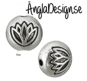 Mellandel lotus blomma antiksilver, 15-pack