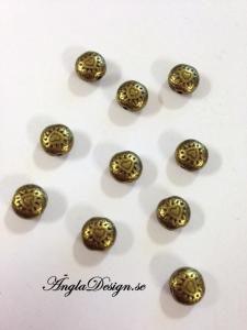 Mellandel brons, platt hjärta 8mm, 10st