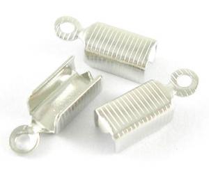 Hållare/fästen till mocka/läderband Antiksilver, 20-pack