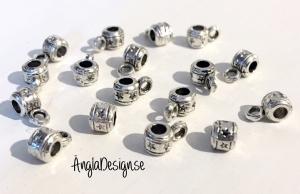 Berlockhållare antiksilver med stjärnor, 20-pack