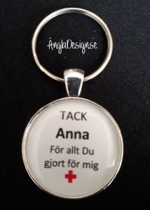 Färdig nyckelring ”Tack 'namn' för allt du gjort för mig”, 1st