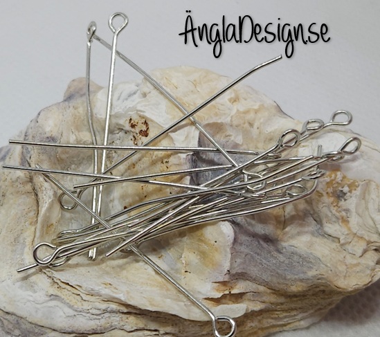 Öglepinnar antiksilver, 4cm, 30-pack