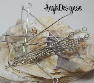 Öglepinnar antiksilver, 4cm, 30-pack