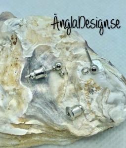 Örhänges stift med 3mm kula, antiksilver, 10-pack ( 5 par)