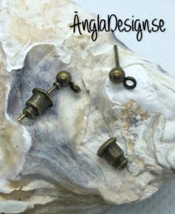 Örhänges stift med 3mm kula, bronsfärg, 10-pack ( 5 par)