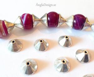 Pärlhatt antiksilver, kon 11mm, 10-pack