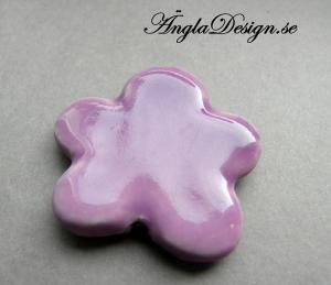 Porslinspärla blomma 38mm, lila, 1st