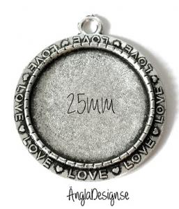 Ramberlock 25mm antiksilver rund "love" 1st