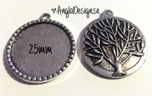 Ramberlock antiksilver träd 25mm, 1st