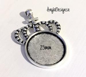 Ramberlock antiksilver krona, för 25mm, 1st