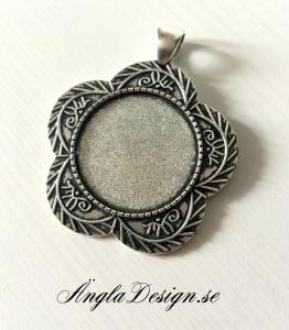 Ramberlock stor blomma antiksilver, för 25mm, 1st