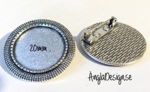 Brosch antiksilver för 20mm, 1st