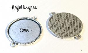 Connector ram med prickkant 25mm, antiksilver, 1st