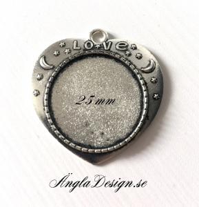 Ramberlock antiksilver, hjärta, innermått: 25mm, 1st