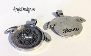 Ramberlock antiksilver 25mm med vingar, 1st