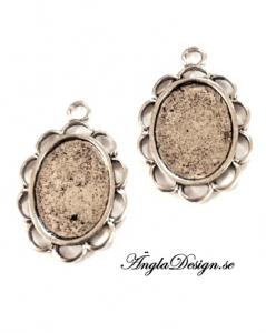 Andrasortering: Söt ram med öglor antiksilver, 2-pack