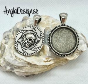 Ramberlock antiksilver 20mm döskalle, 1st