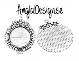 Ramberlock antiksilver 3 blommor i rad för 25mm, 1st