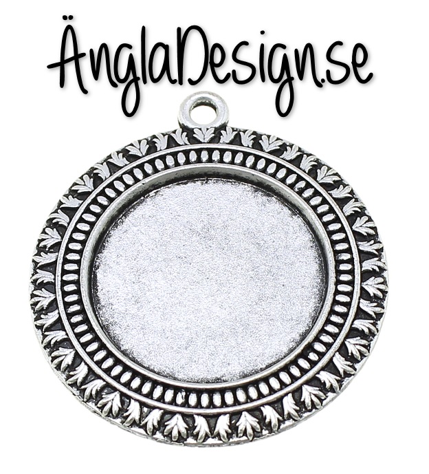 Ramberlock 25mm små löv antiksilver, 1st