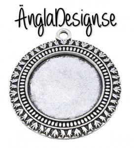 Ramberlock 25mm små löv antiksilver, 1st