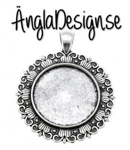 Ramberlock 25mm snirkligt mönster antiksilver, 1st