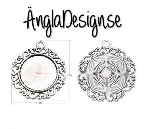 Ramberlock 25mm snirkligt mönster antiksilver, 1st