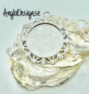 Ramberlock ljust silver 25mm sirligt mönster, 1st