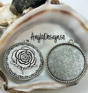 Ramberlock antiksilver ros för 25mm, 1st