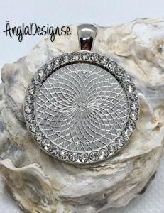 Ramberlock 25mm slät med strass i platinum färg, 1st