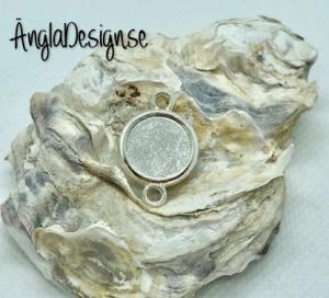 Andrasortering: Connector ram 12mm ljust silver, slät , 4-pack