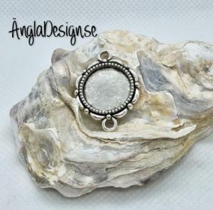 Connector ram 14mm antiksilversilver vintagestil , 1st