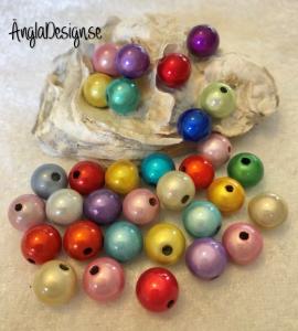 Reflexpärlor av acryl  12 mm mix, 15-Pack