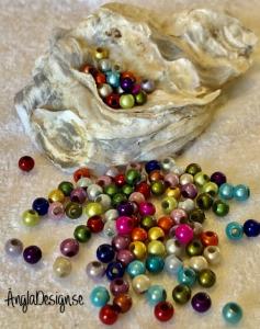 Reflexpärlor av acryl  4 mm mix, 100-Pack