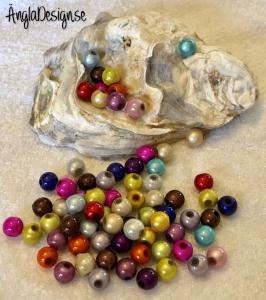 Reflexpärlor av acryl  6 mm mix, 50-Pack