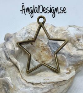Hänge / resin ram stjärna, brons, 1 st