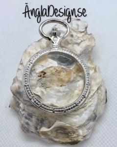 Hänge / resin ram ur, platinum, 1 st